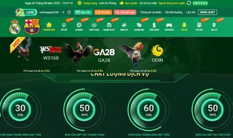 Nhà cái TK88 hợp với nhiều trường đá gà nổi tiếng, chất lượng