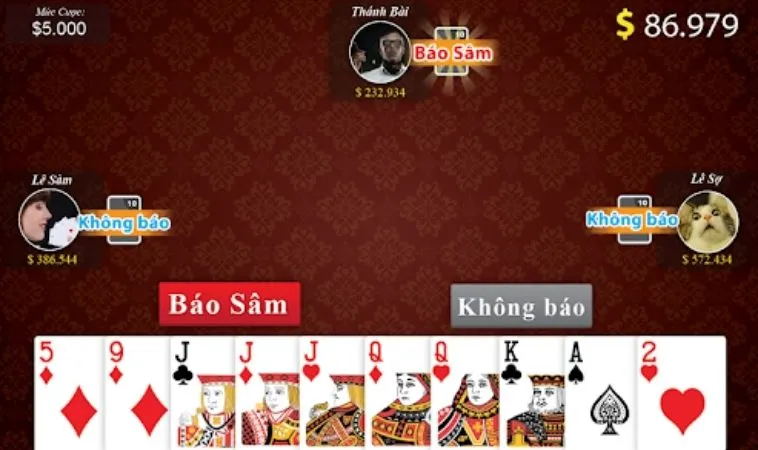 Bàn chơi Sâm Lốc Nhà Cái TK88