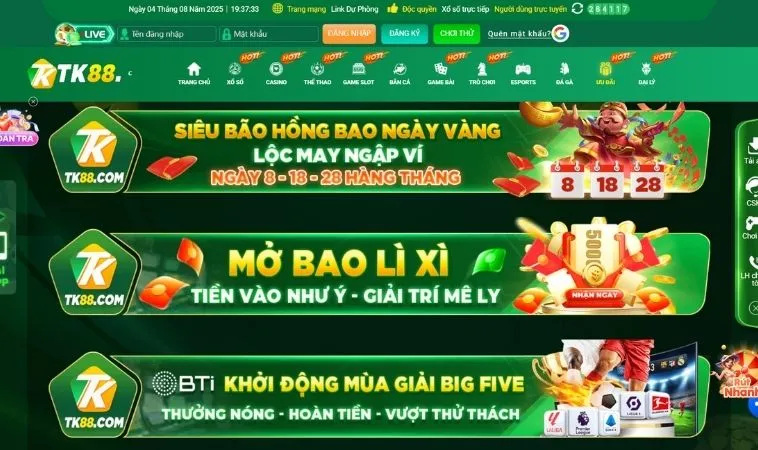 Vô vàn các chương trình khuyến mãi TK88 hấp dẫn tặng hội viên